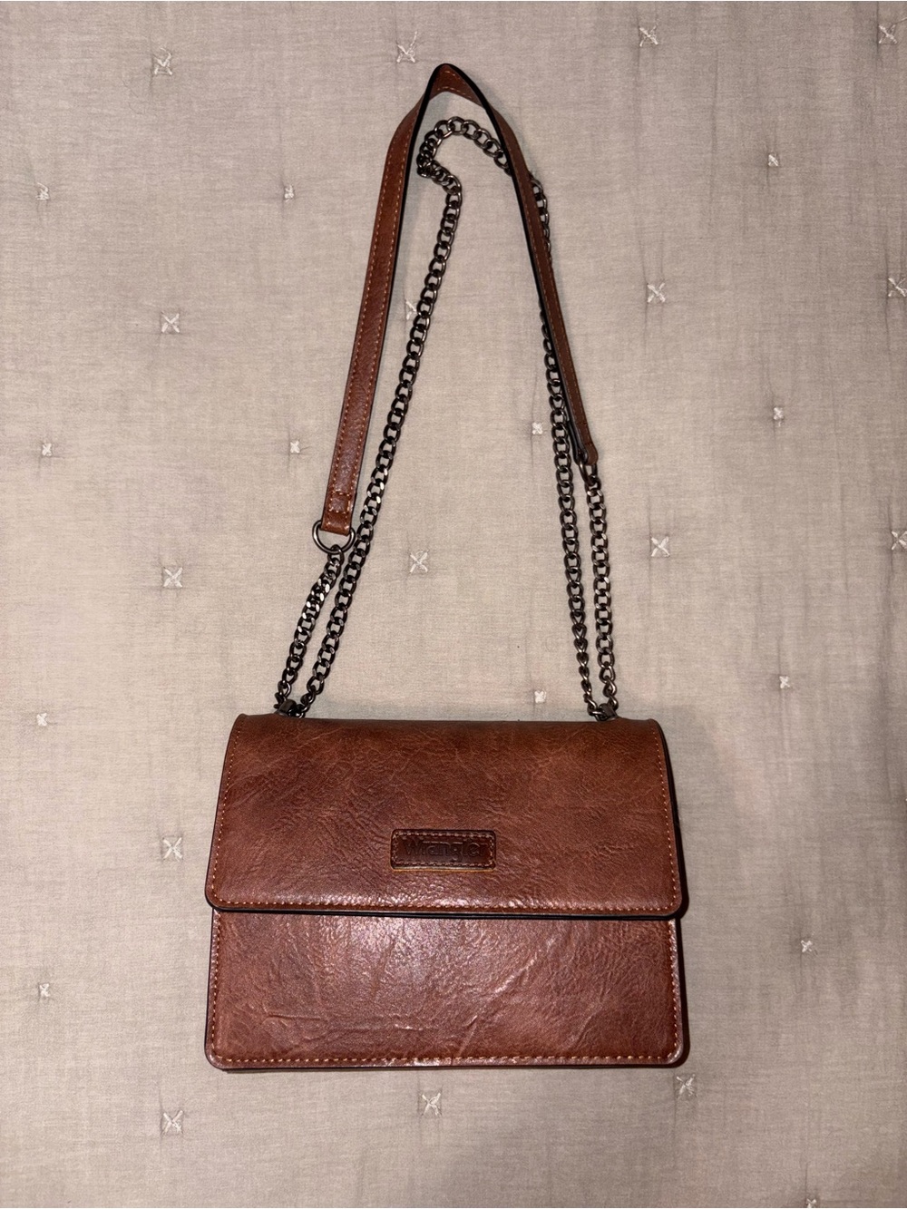 Wrangler 2 Pocket Leather Crossbody Purse